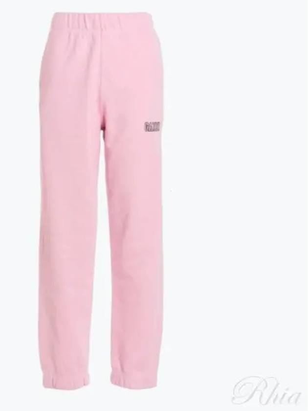 Side Logo Cotton JoGGer Track Pants Pink - GANNI - BALAAN 2