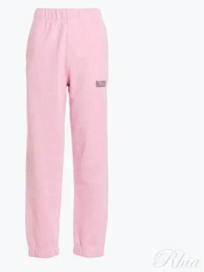 Side Logo Cotton JoGGer Track Pants Pink - GANNI - BALAAN 2