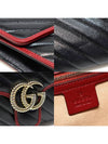 498079 Black Red Matelasse Leather GG Marmont Gold Clutch - GUCCI - BALAAN 7