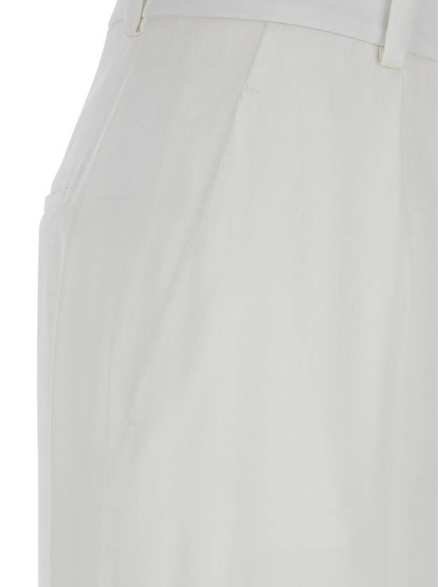 White Pants With High Waist And Belt Loops In Silk Blend Woman - ALBERTA FERRETTI - BALAAN 3