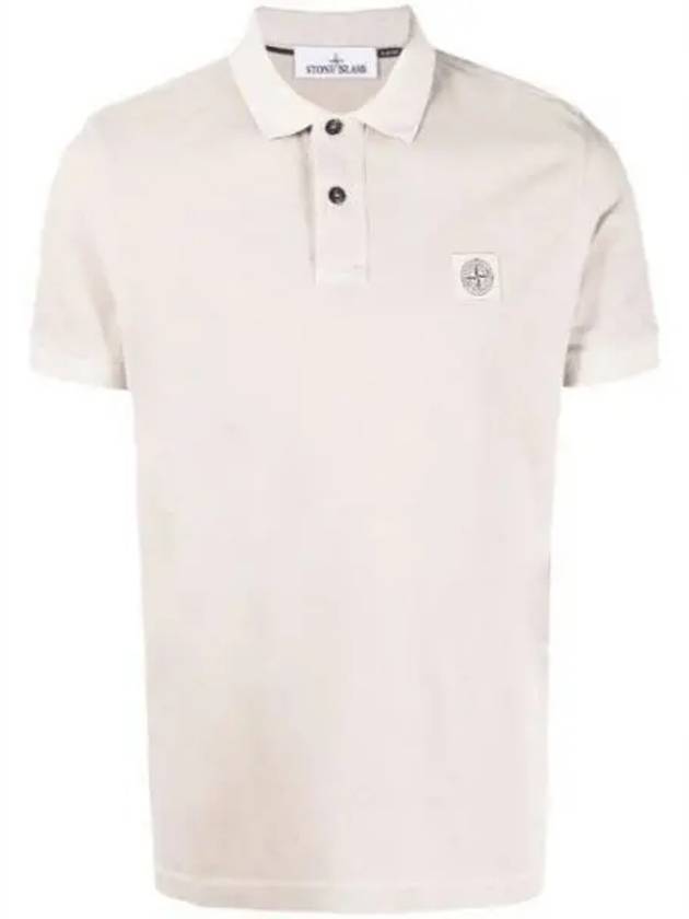 Men's Logo Patch Short Sleeve Polo Shirt Dove Grey - STONE ISLAND - BALAAN 2