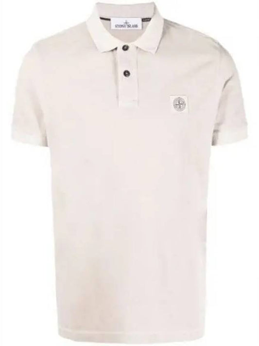 Men's Logo Patch Short Sleeve Polo Shirt Dove Grey - STONE ISLAND - BALAAN 2