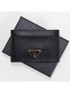 Vitello Triangle Logo Card Wallet Black - PRADA - BALAAN 3