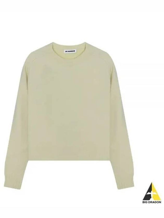 Crew Neck Wool Knit Top Light Pastel Green - JIL SANDER - BALAAN 2