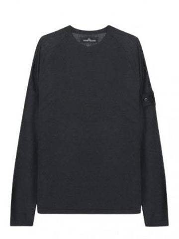 Knit Black Badge Cashmere Silk Blend Ragran Lightweight - STONE ISLAND - BALAAN 1