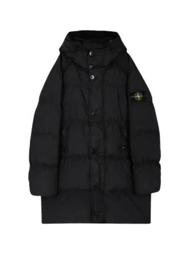 Men's Wappen Patch Crinkle Wraps Long Padding Black - STONE ISLAND - BALAAN 2