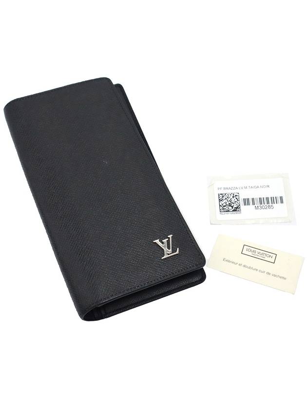 Louis Vuitton M30285 Black Taiga Leather Brazza Wallet Long - LOUIS VUITTON - BALAAN 2