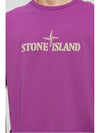 Stitches Two Embroidery Short Sleeve T-Shirt Purple - STONE ISLAND - BALAAN 6