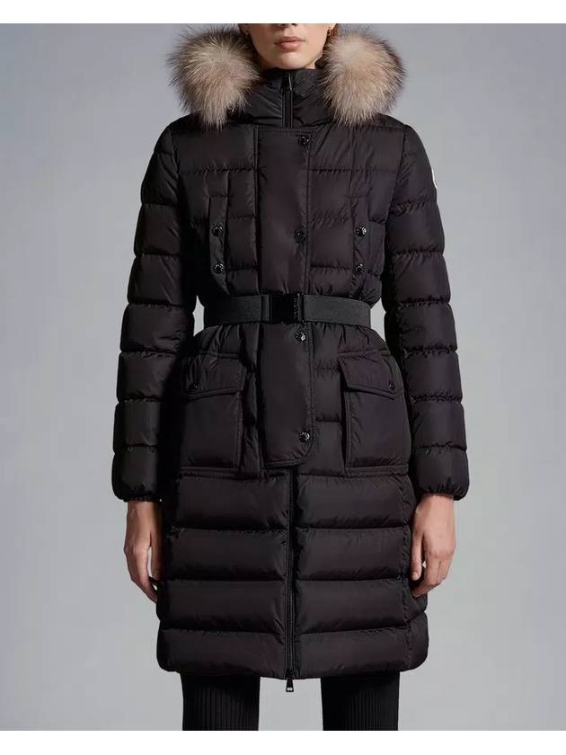 Khloe Long Down Jacket Black - MONCLER - BALAAN 7