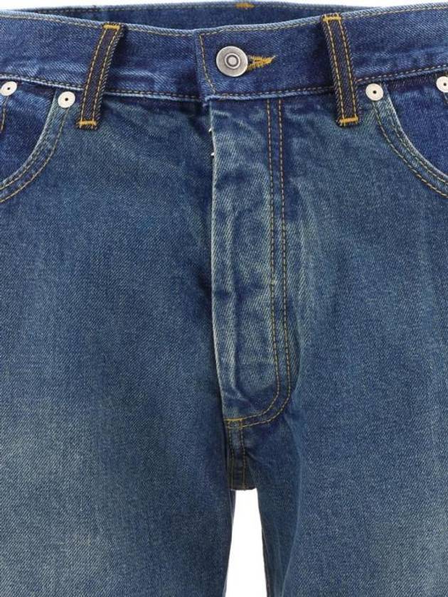 Back Stitch 7 Pocket Cotton Straight Jeans Blue - MAISON MARGIELA - BALAAN 4