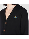 Logo Embroided Button Wool Cardigan Black - VIVIENNE WESTWOOD - BALAAN 4