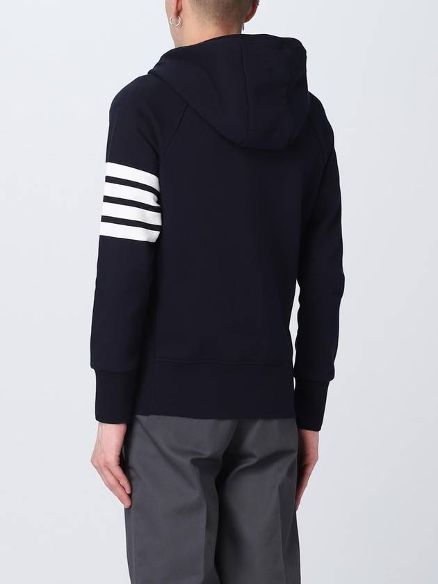 Engineered 4 Bar Diagonal Zip Up Hoodie Navy - THOM BROWNE - BALAAN 4