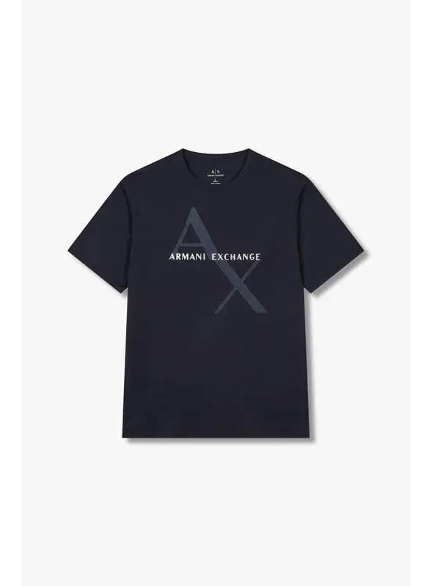 Classic Diagonal Logo Short Sleeve T-Shirt Navy - ARMANI EXCHANGE - BALAAN 2