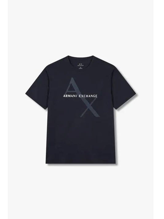 Men s Mesh Logo Graphic T Shirt Navy - ARMANI EXCHANGE - BALAAN 1