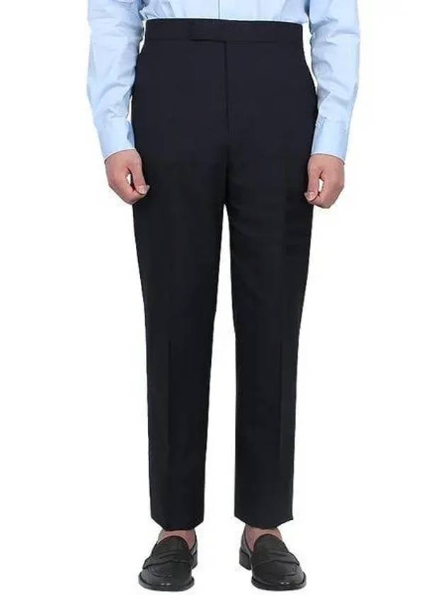 Diagonal Plain Weave Classic Wool Slacks Navy - THOM BROWNE - BALAAN 2