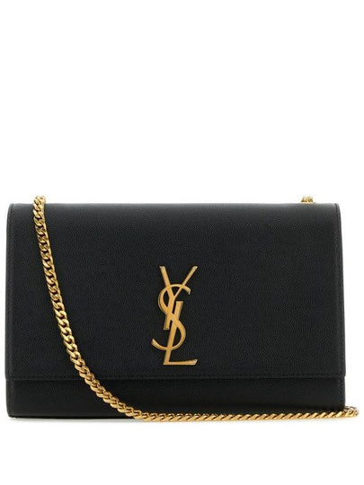 Monogram Kate Chain Gold Hardware Medium Cross Bag Black - SAINT LAURENT - BALAAN 2