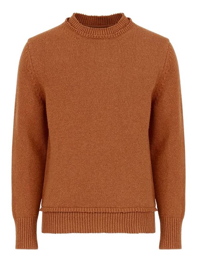 Elbow Patch Wool Knit Top Brown - MAISON MARGIELA - BALAAN 1