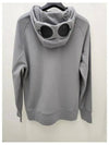 Men's Diagonal Fleece Goggles Hood Zip-up Gray - CP COMPANY - BALAAN.