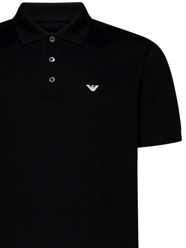 Mini Logo Short Sleeve PK Shirt Black - EMPORIO ARMANI - BALAAN 5