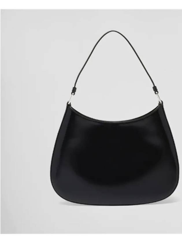 Triangular Logo Cleo Brushed Leather Shoulder Bag Black - PRADA - BALAAN 4