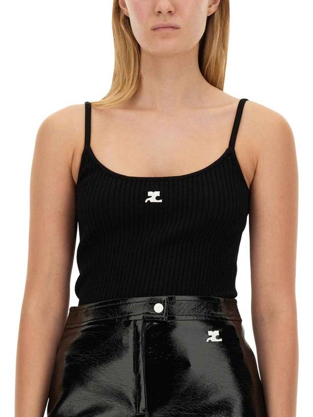 Logo Knit Sleeveless Black - COURREGES - BALAAN 8