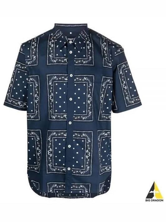 La Chemise Melo Paisley Bandana Short Sleeve Shirt Navy - JACQUEMUS - BALAAN 2