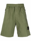 Men's Tela Waffen Patch Shorts Olive Khaki - STONE ISLAND - BALAAN 2