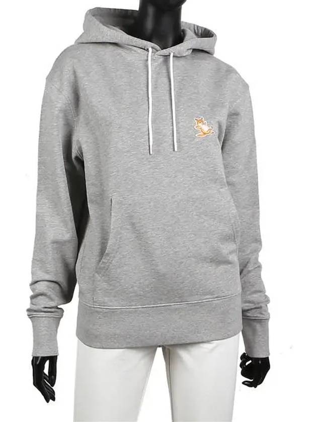 Chillax Fox Patch Classic Hoodie Grey Melange - MAISON KITSUNE - BALAAN 5