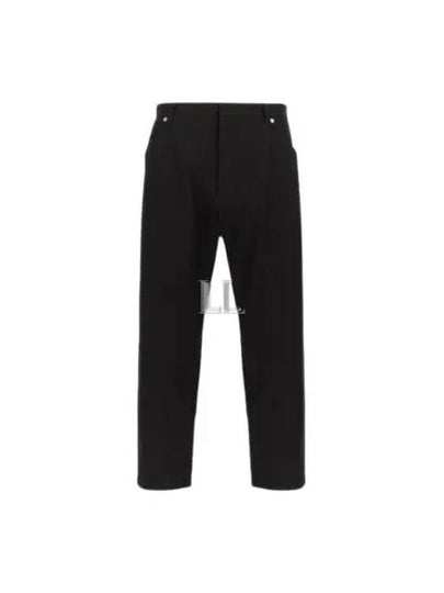 Triangle Logo Cotton Straight Pants Black - PRADA - BALAAN 2