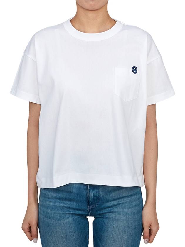 Embroidered Logo Cotton Short-Sleeve T-Shirt White - SACAI - BALAAN 4