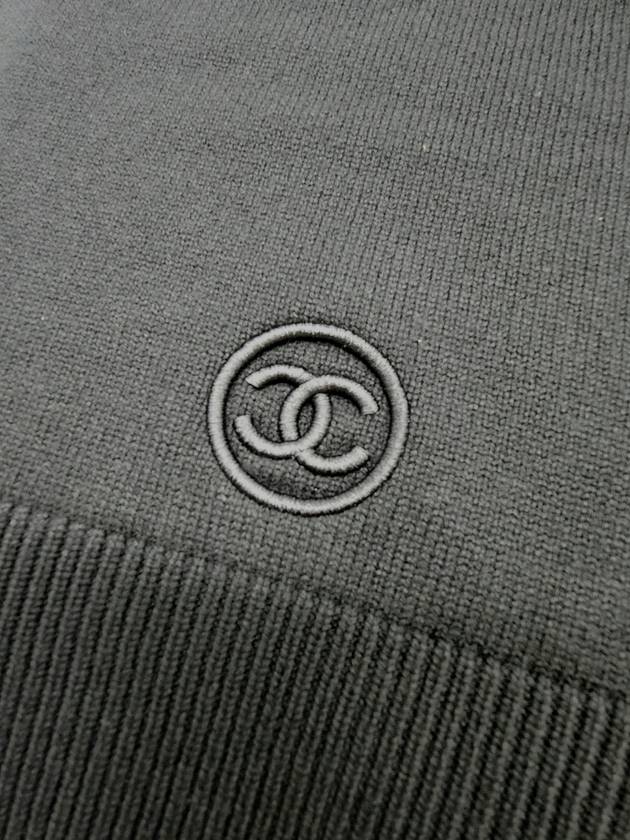 CC logo cashmere black muffler AAA558 - CHANEL - BALAAN 5