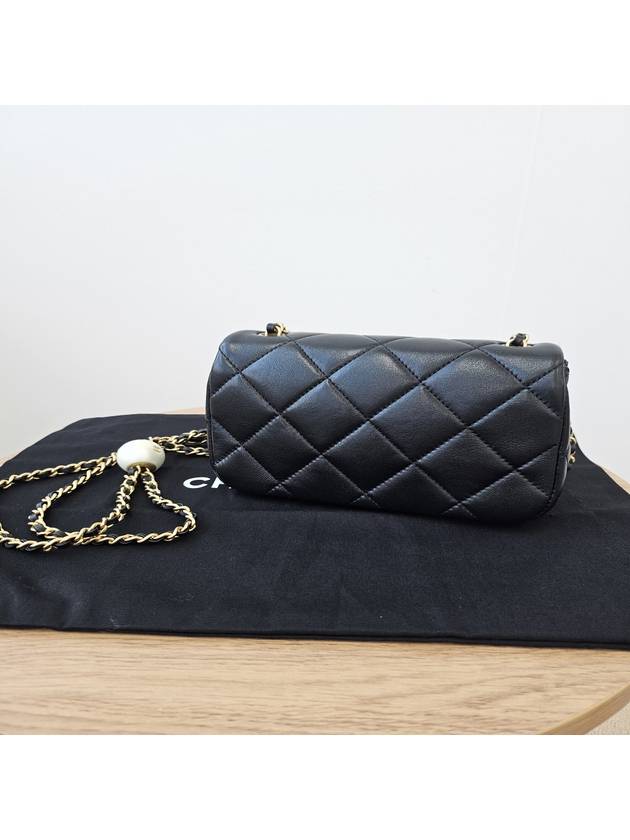 Mini Flap Bag Lambskin Fantasy Pearl Gold Metal Black - CHANEL - BALAAN 8