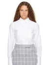 Women's Solid Oxford Striped French Cuff Shirt White - THOM BROWNE - BALAAN 4