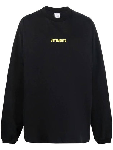 Neon Mini Logo Long Sleeve T-Shirt Black - VETEMENTS - BALAAN 1