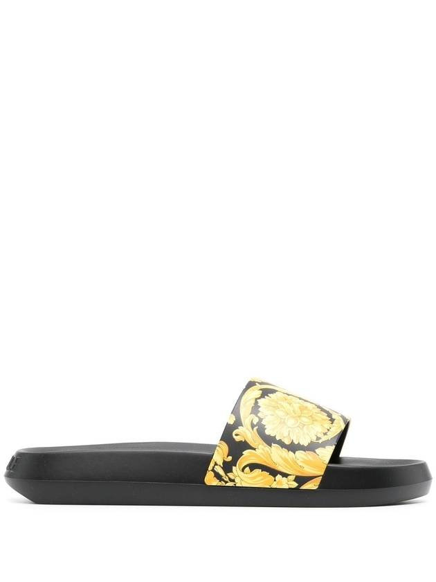 Barocco Printing Band Slide Slippers Black - VERSACE - BALAAN 2