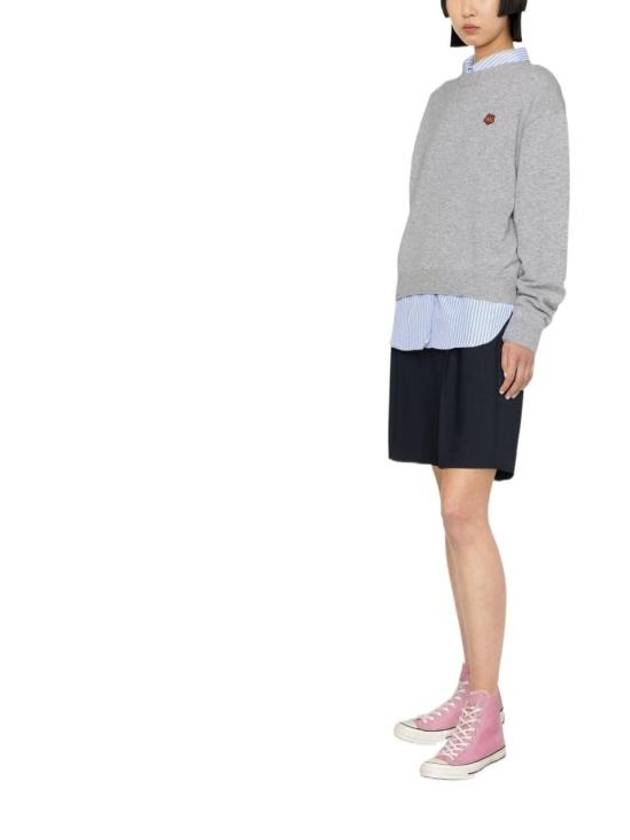 Paris Merino Wool Jumper Knit Top Misty Grey - KENZO - BALAAN 4