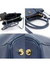 1BA874 Blue Saffiano Lux Gold Triangle Logo 2WAY - PRADA - BALAAN 6