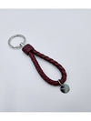 Intrecciato Leather Key Holder Burgundy - BOTTEGA VENETA - BALAAN 3