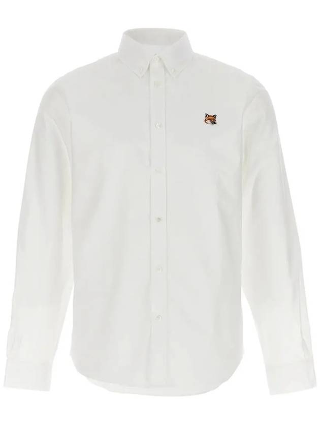 Oxford Institutional Foxhead Patch Button Down Classic Shirt White - MAISON KITSUNE - BALAAN 3