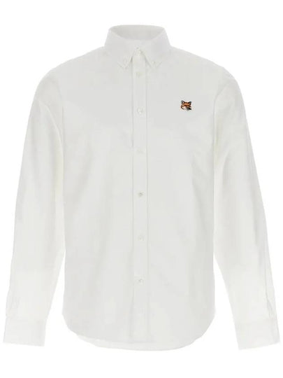 Oxford Institutional Foxhead Patch Button Down Classic Shirt White - MAISON KITSUNE - BALAAN 2