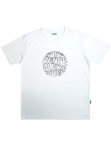 Circle Line Short Sleeve T-shirt White - ALEX&AIDEN - BALAAN 1