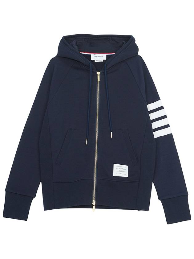 Engineered 4 Bar Diagonal Zip Up Hoodie Navy - THOM BROWNE - BALAAN 2