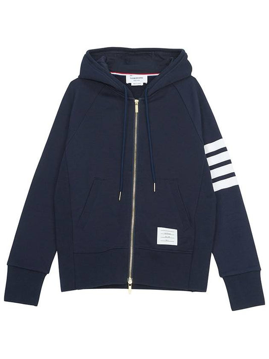 Engineered 4 Bar Diagonal Zip Up Hoodie Navy - THOM BROWNE - BALAAN 2