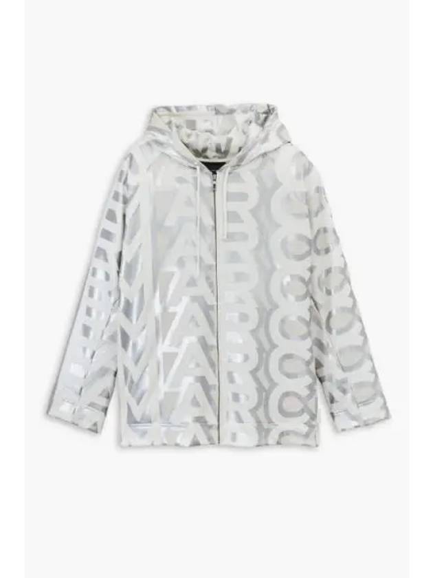 Monogram Zip Hoodie SilverBright White MJTSW23006SVX - MARC JACOBS - BALAAN 1