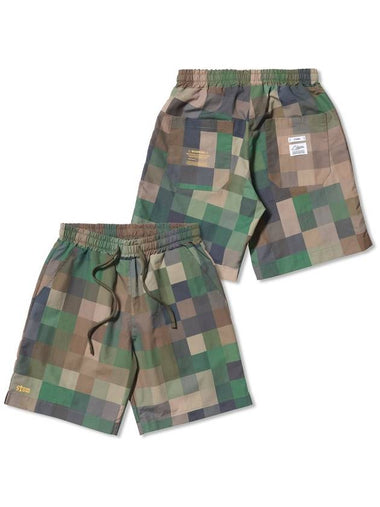 Square Camouflage Short Pants Green - STIGMA - BALAAN 1