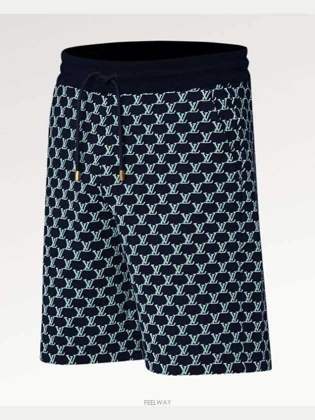 Double Face Cotton Jersey Shorts Navy - LOUIS VUITTON - BALAAN 3