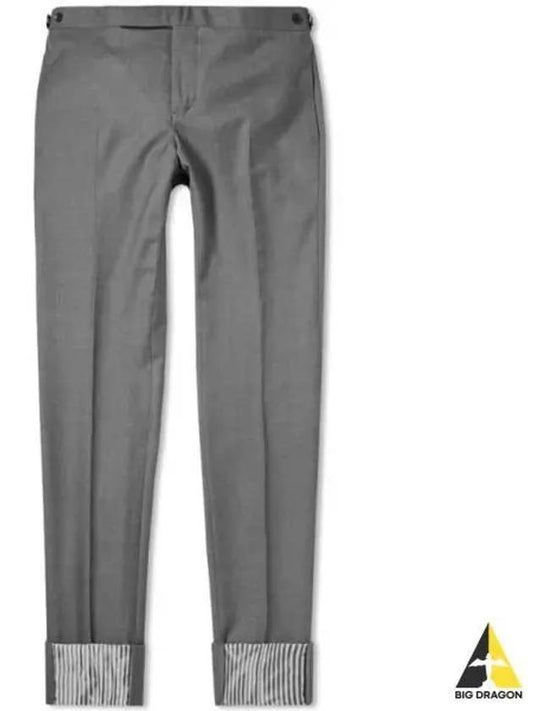 Low Rise Side Tab Wool Slacks Grey - THOM BROWNE - BALAAN 2