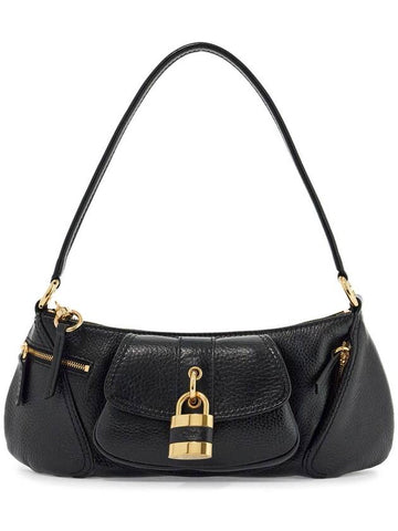 medium black leather bag with padlock closure - CHLOE - BALAAN 1