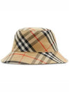 Check Cotton Blend Bucket Hat Beige - BURBERRY - BALAAN 2