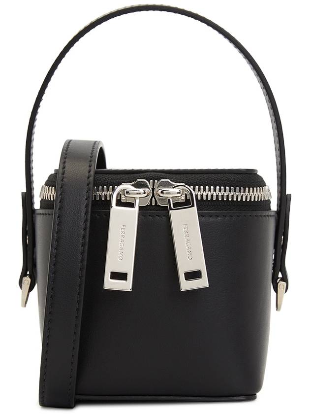 Micro Leather Tote Cross Bag Black - SALVATORE FERRAGAMO - BALAAN 3